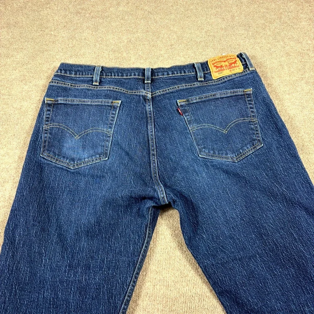 Levi's 505 Jeans Mens 40X30 Blue Denim Straight Leg Medium Wash High Rise Travel